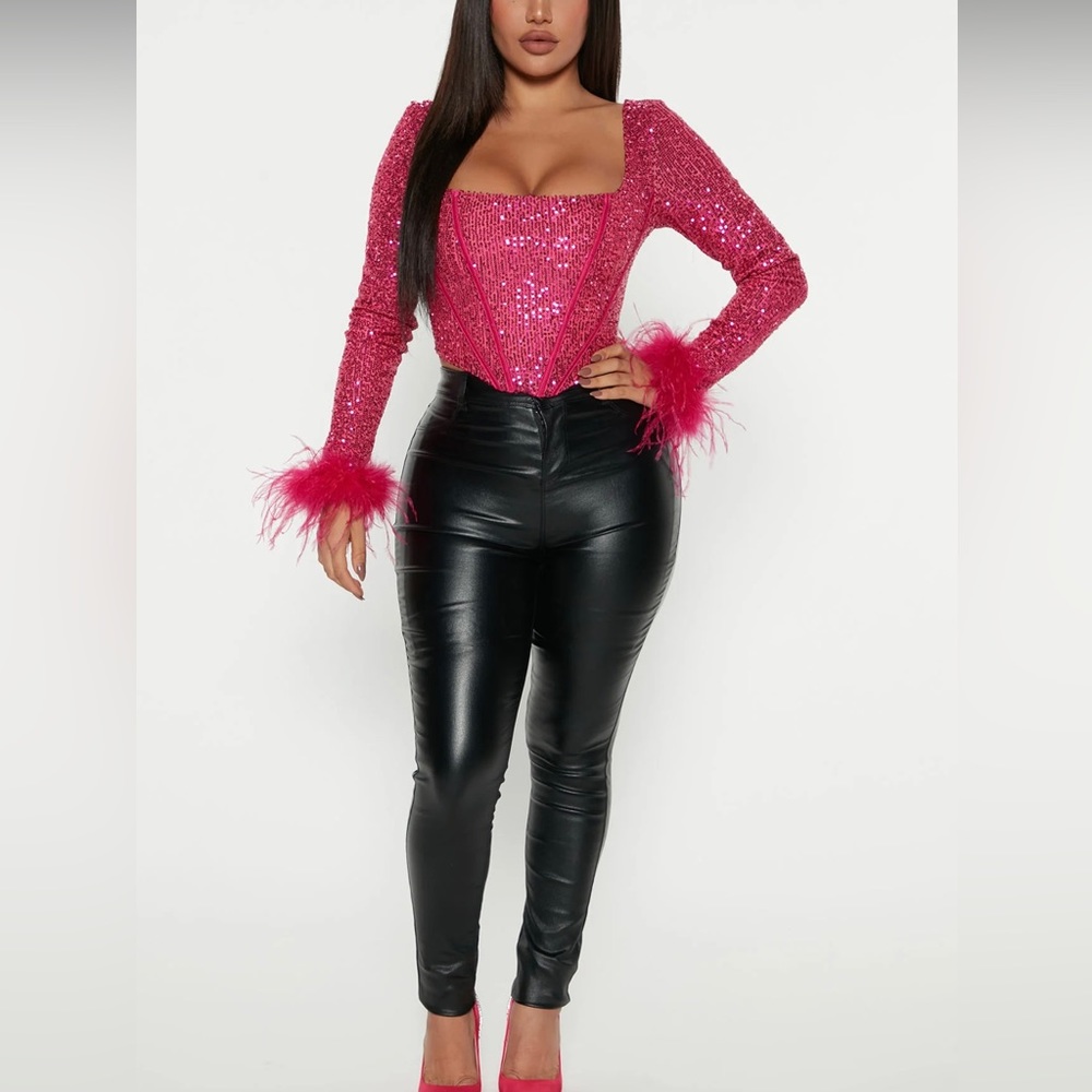 Fashion Nova Hot Pink Corset Top XS
